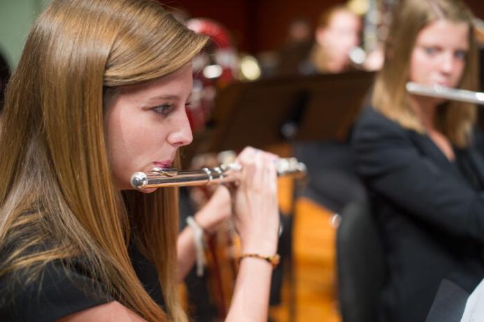 Girl playing an instrument